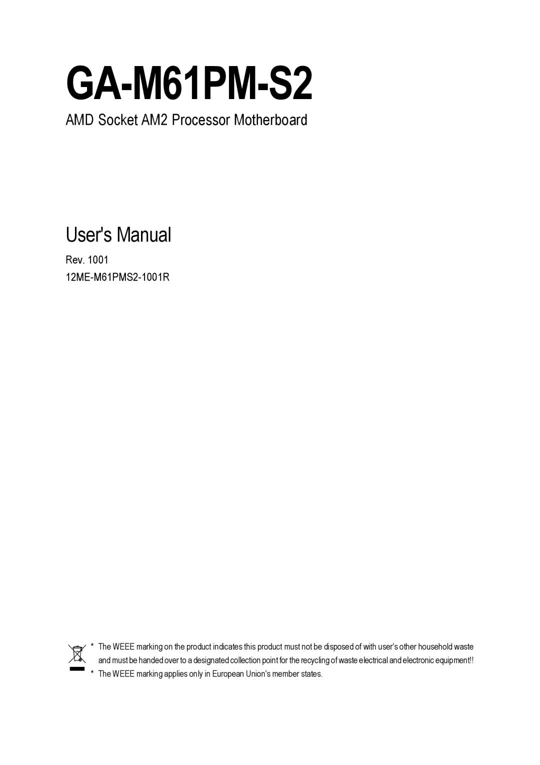 AMD GA-M61PM-S2 user manual 