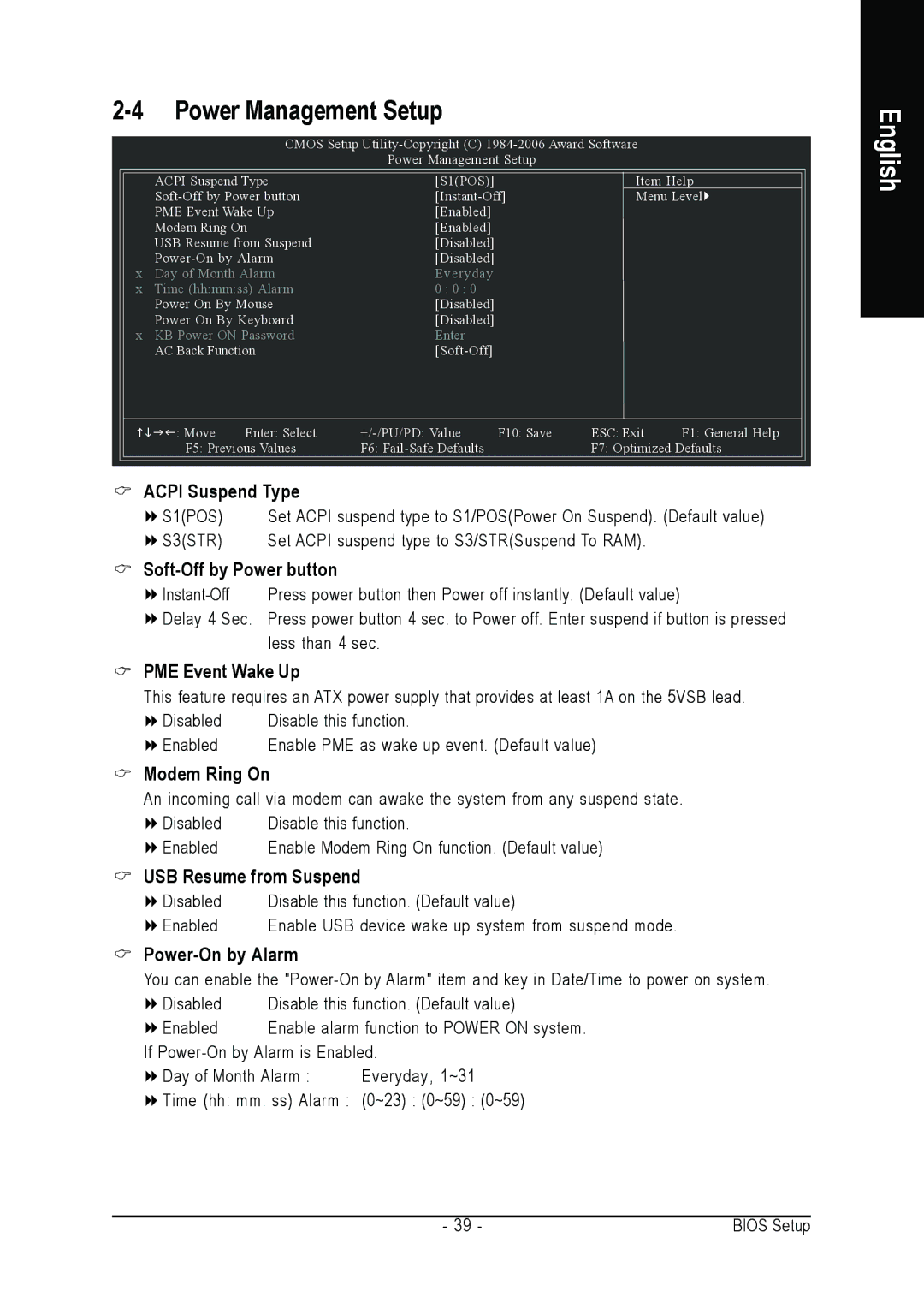 AMD GA-M61PM-S2 user manual Acpi Suspend Type, Soft-Off by Power button 