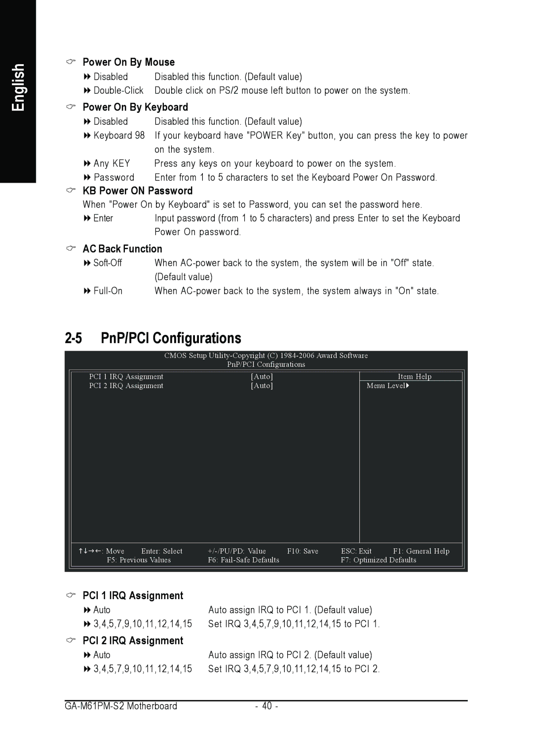 AMD GA-M61PM-S2 user manual PnP/PCI Configurations 