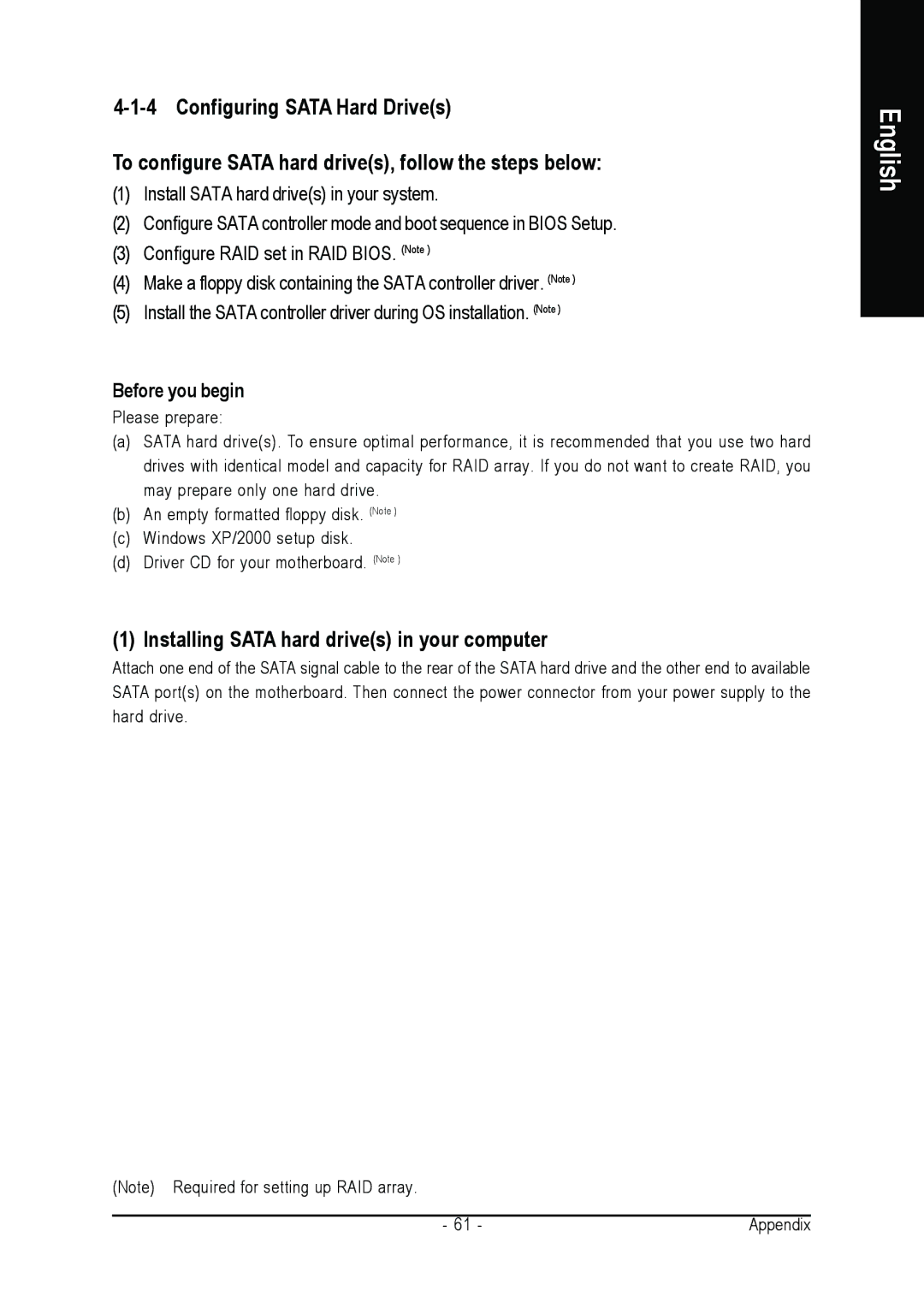 AMD GA-M61PM-S2 user manual Installing Sata hard drives in your computer, Before you begin 