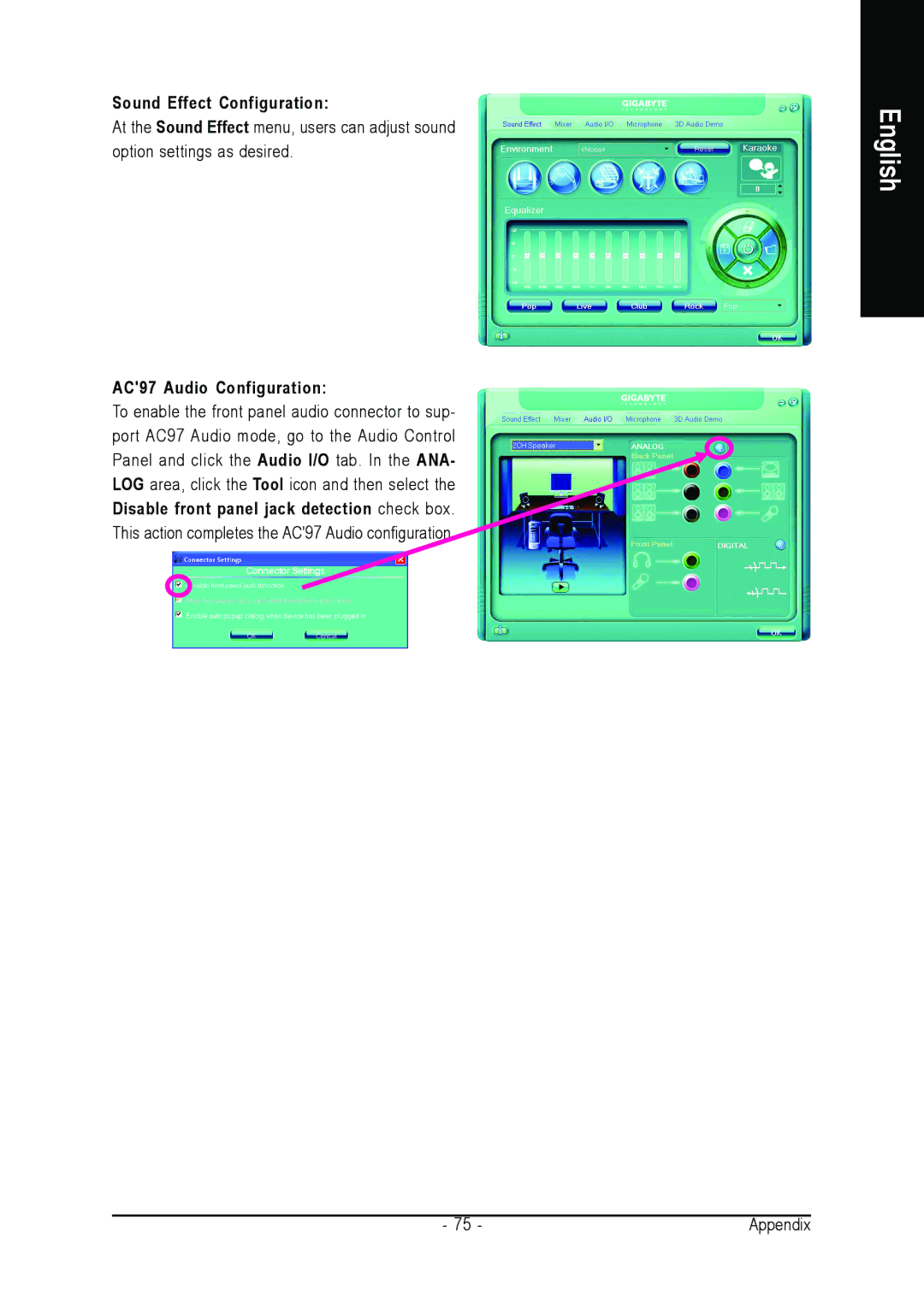 AMD GA-M61PM-S2 user manual Sound Effect Configuration 