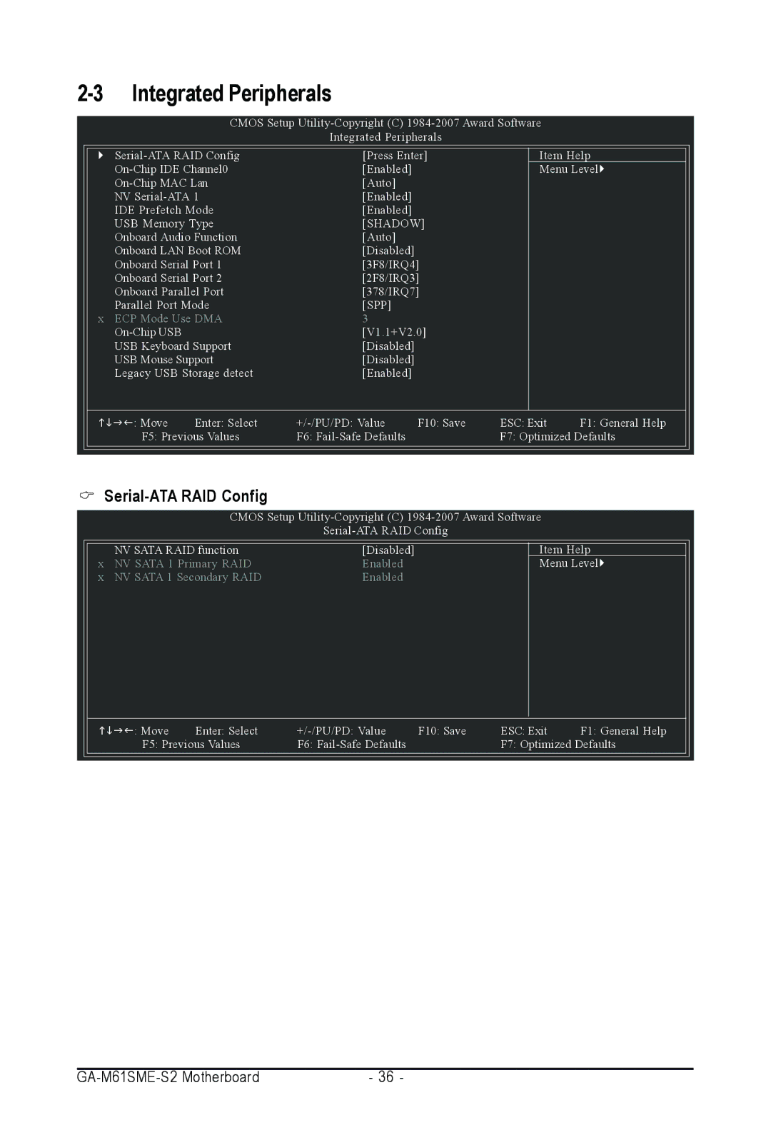 AMD GA-M61SME-S2 user manual Integrated Peripherals 