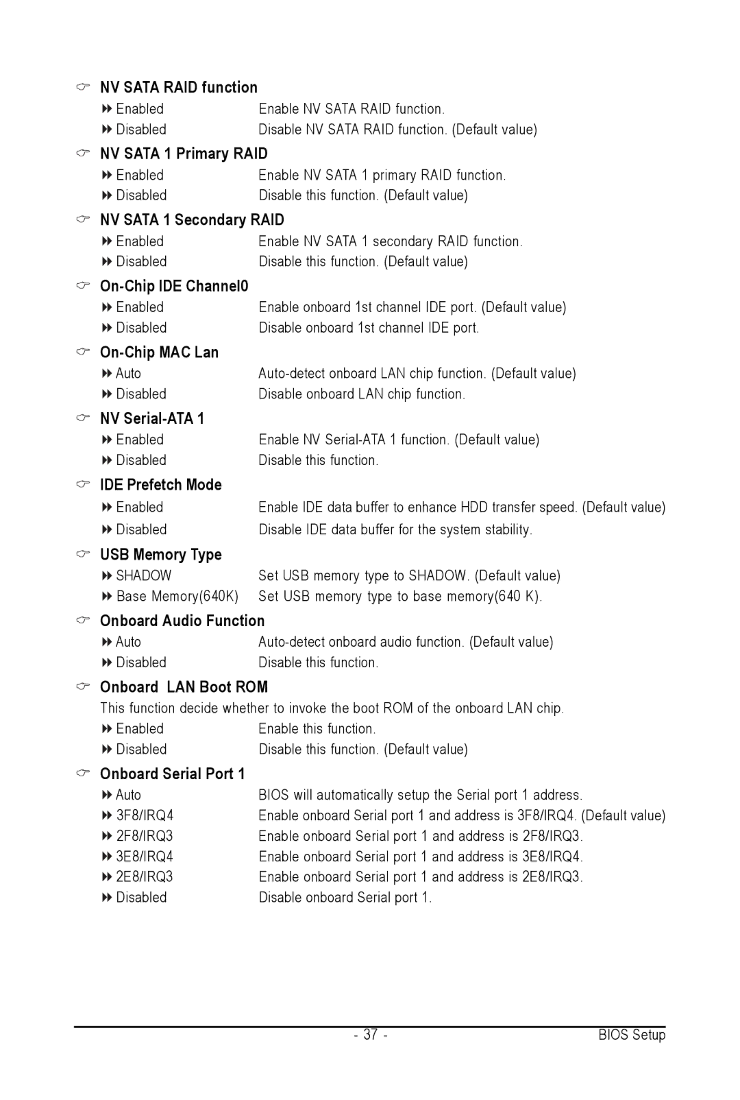 AMD GA-M61SME-S2 user manual NV Sata RAID function, NV Sata 1 Primary RAID, NV Sata 1 Secondary RAID, On-Chip IDE Channel0 