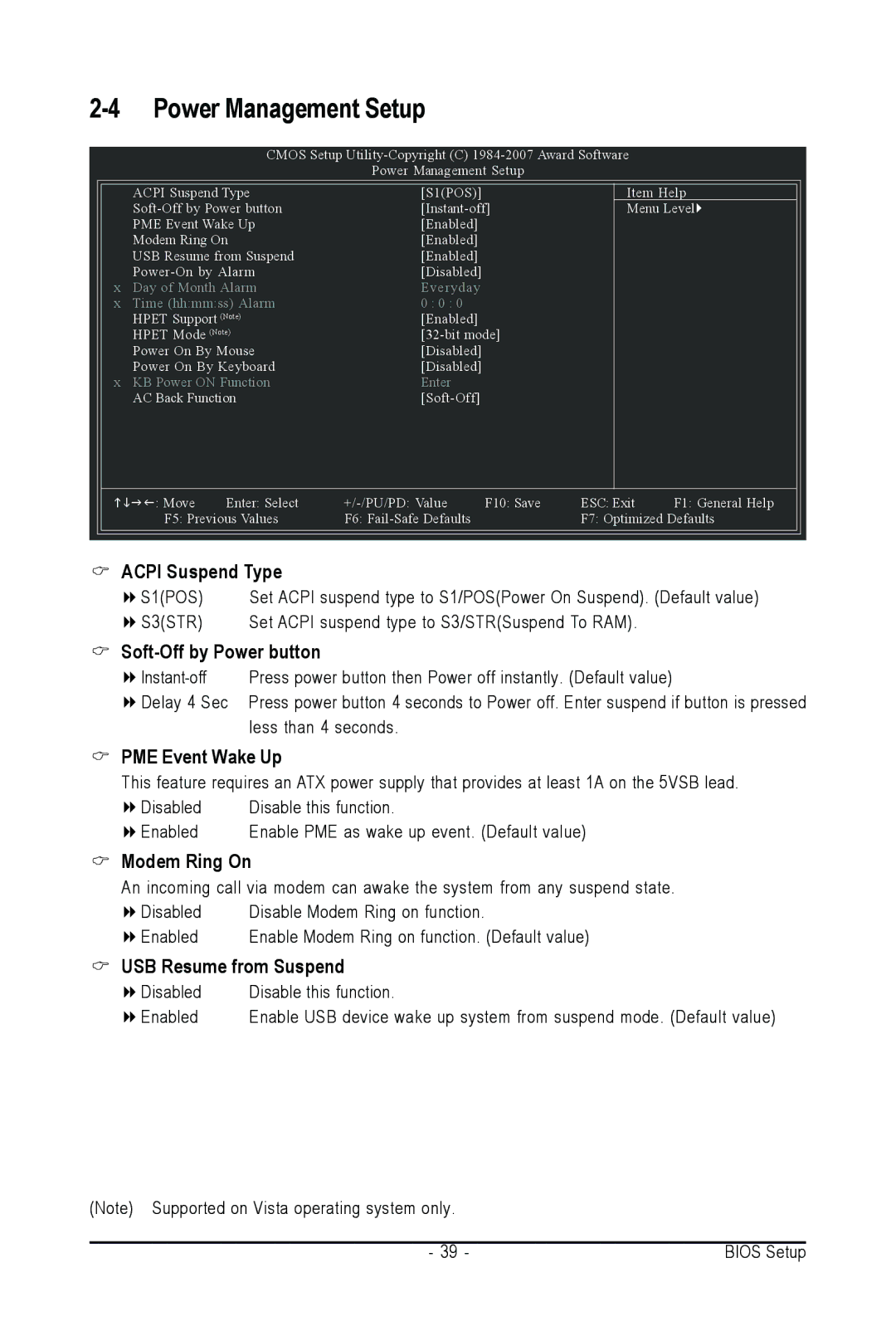 AMD GA-M61SME-S2 user manual Power Management Setup 