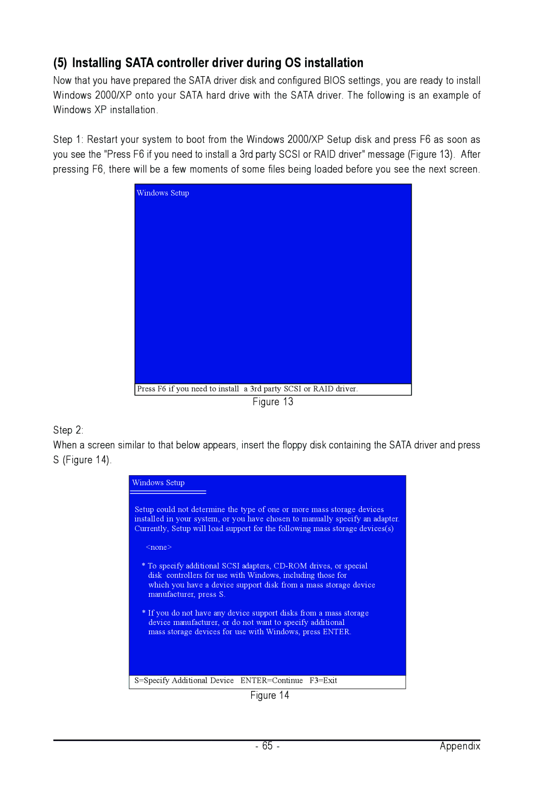 AMD GA-M61SME-S2 user manual Installing Sata controller driver during OS installation 