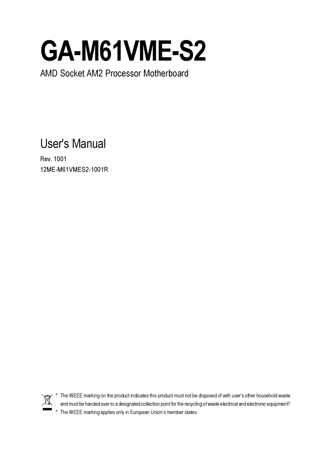 AMD GA-M61VME-S2 user manual 