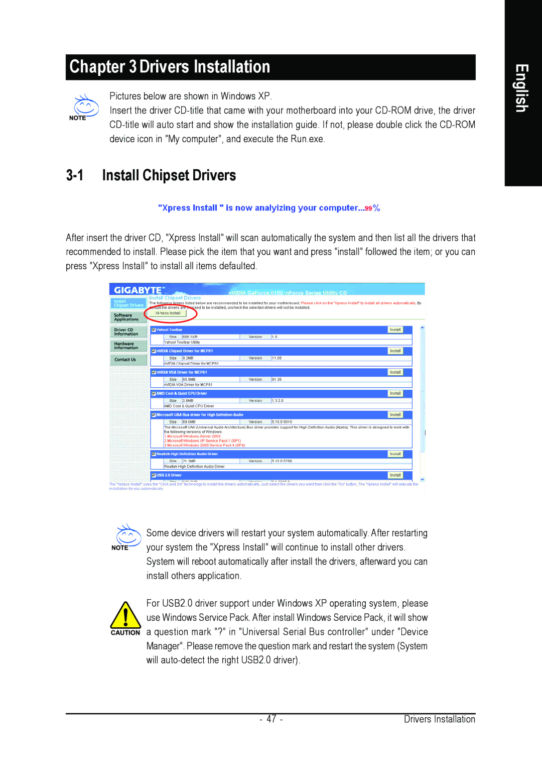 AMD GA-M61VME-S2 user manual Drivers Installation, Install Chipset Drivers 