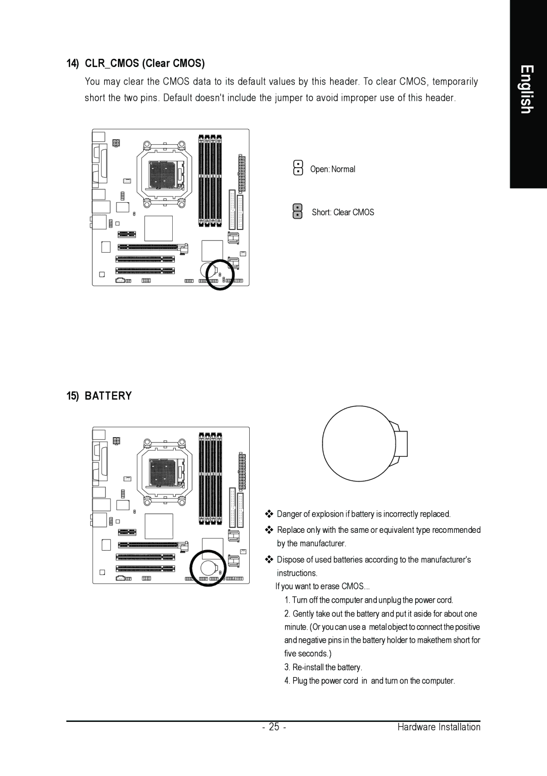 AMD GA-MA69VM-S2 user manual Clrcmos Clear Cmos 