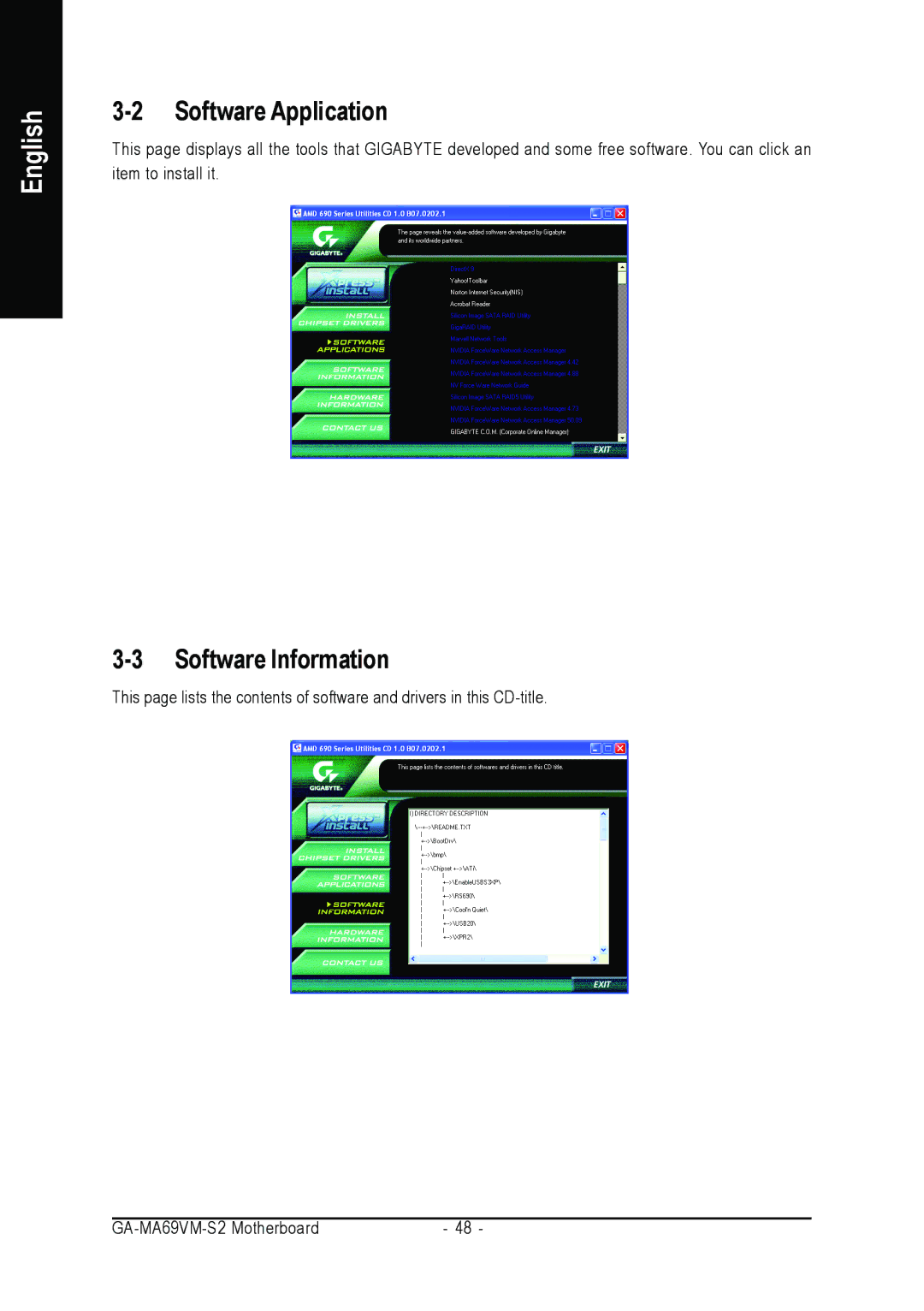 AMD GA-MA69VM-S2 user manual Software Application, Software Information 