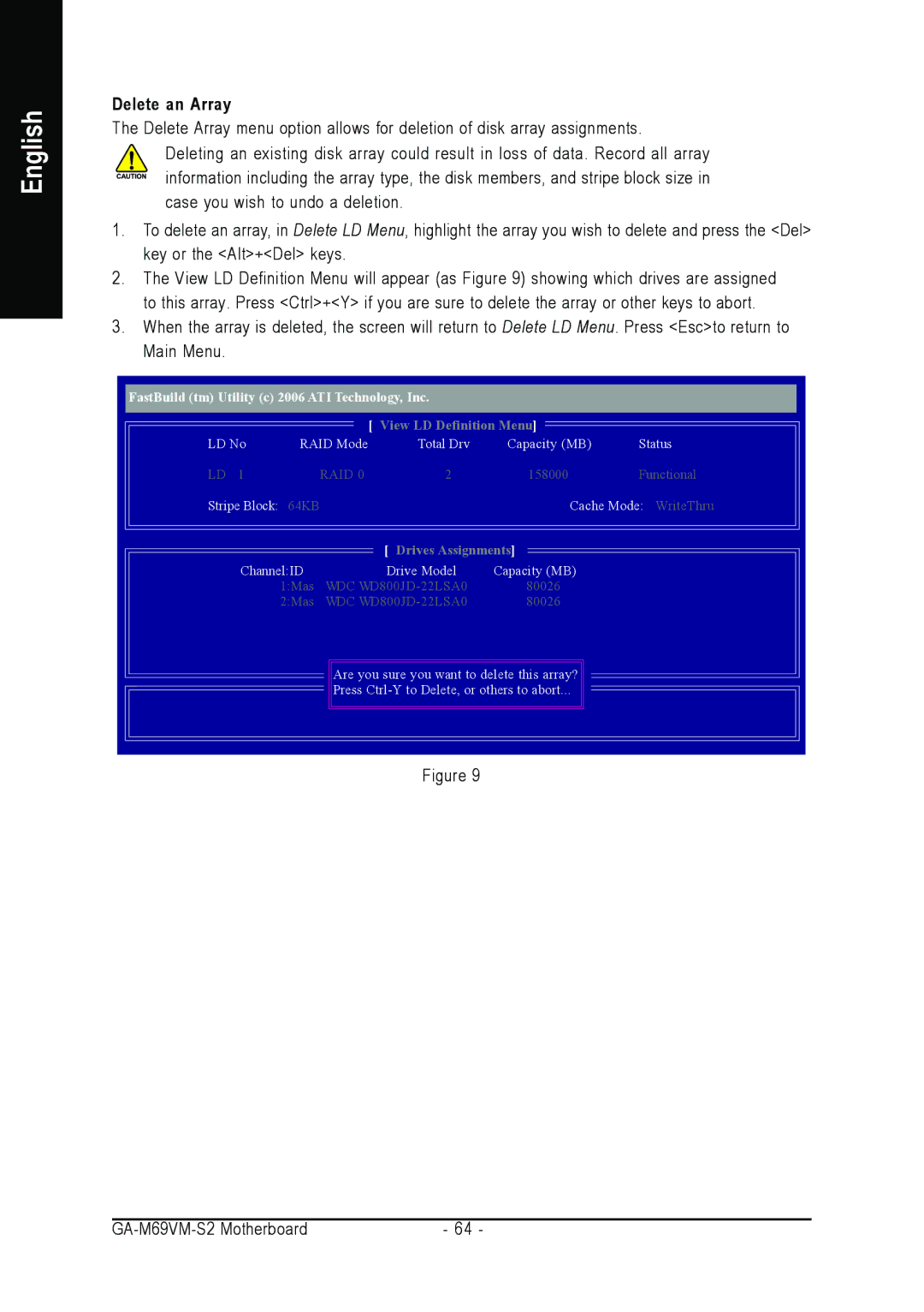 AMD GA-MA69VM-S2 user manual Delete an Array 