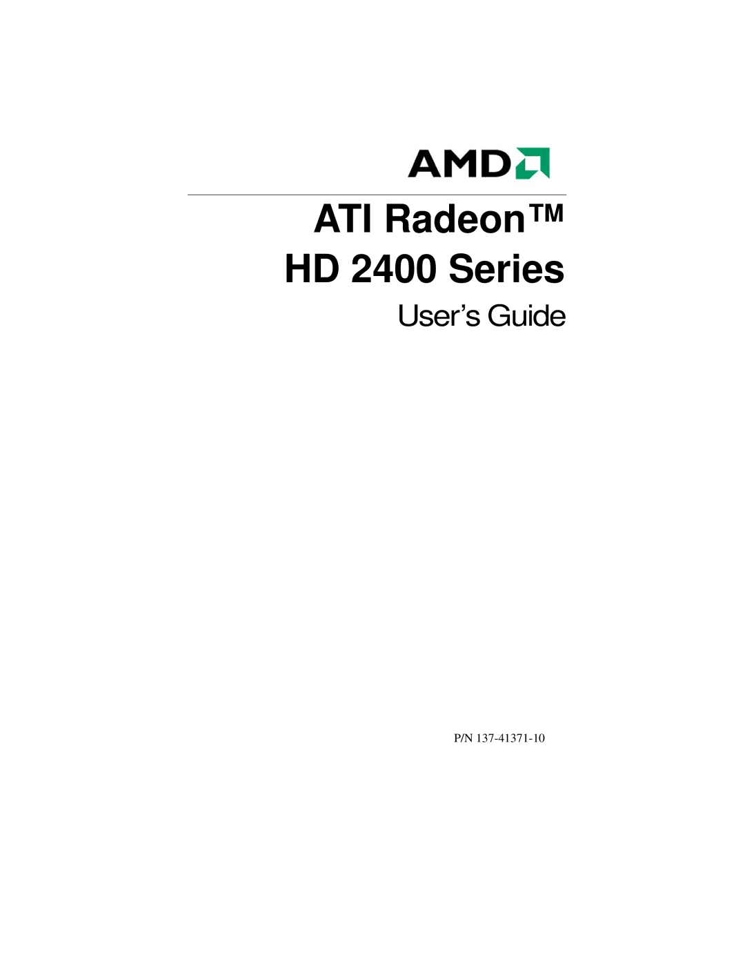 AMD manual ATI Radeon HD 2400 Series 