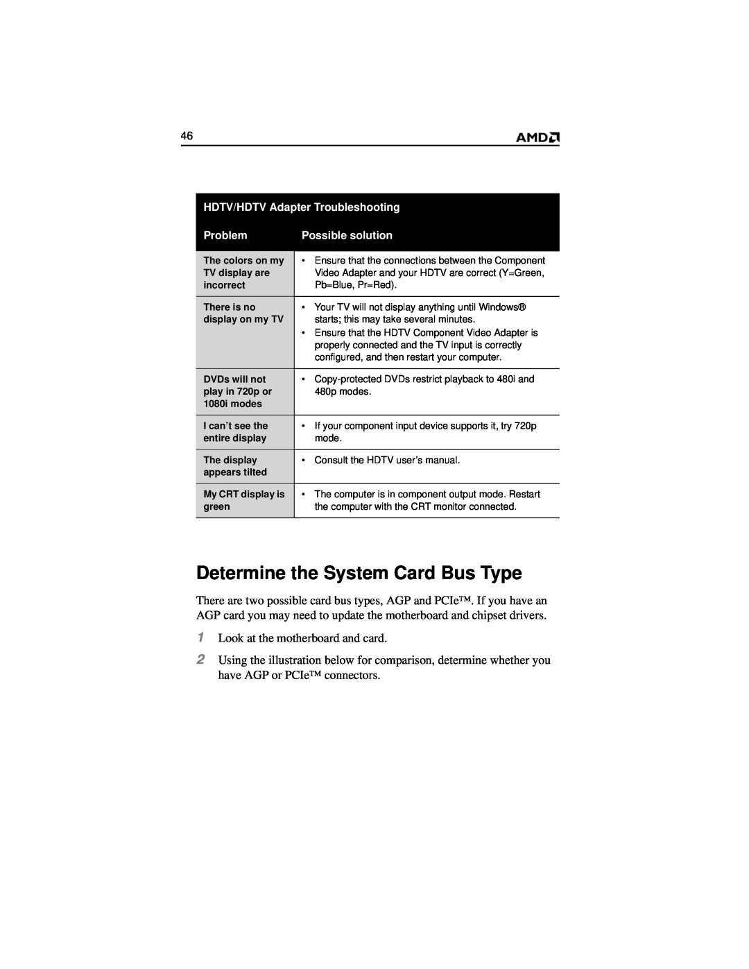AMD HD 2400 manual Determine the System Card Bus Type 
