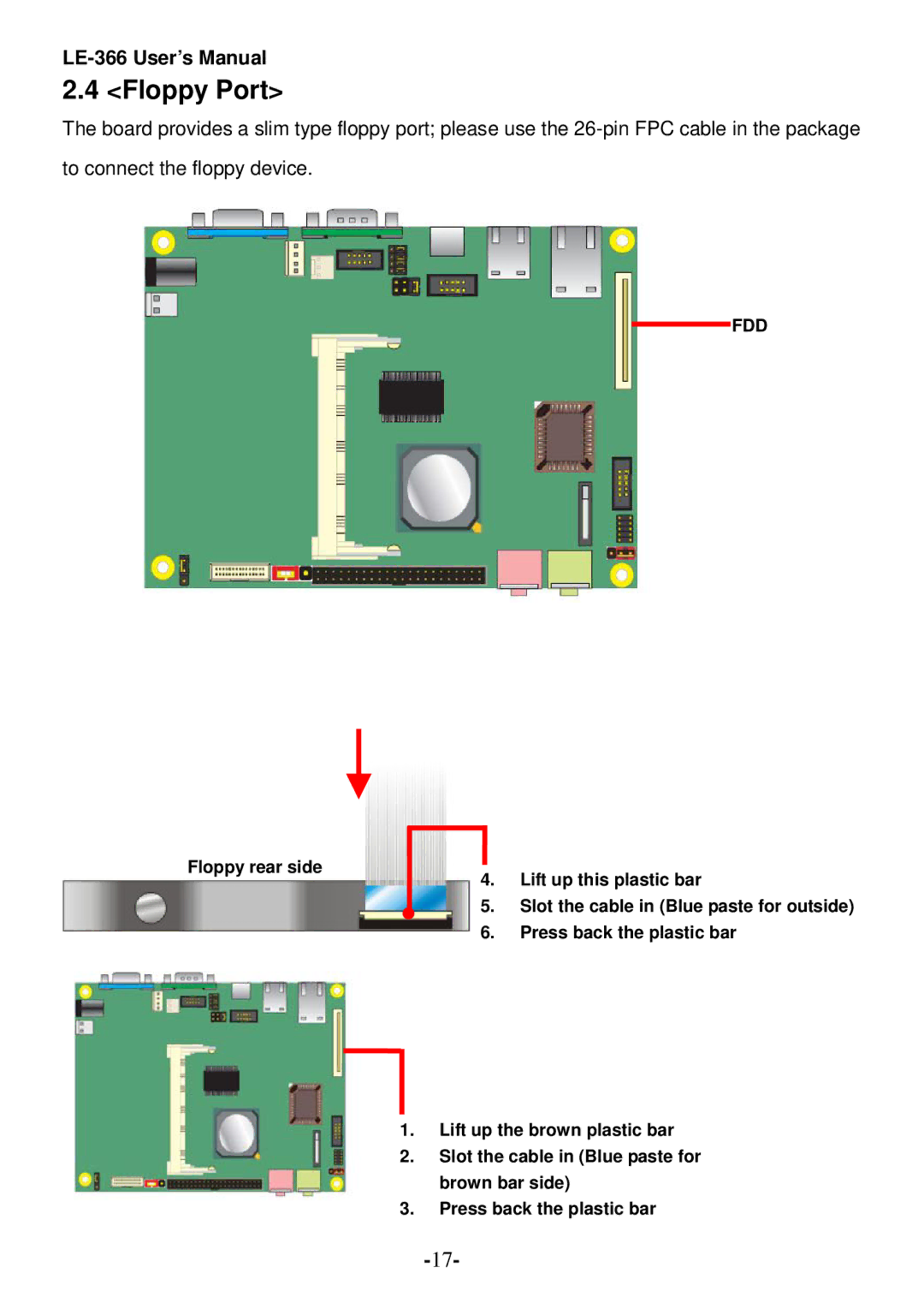 AMD LE-366 user manual Floppy Port, Fdd 