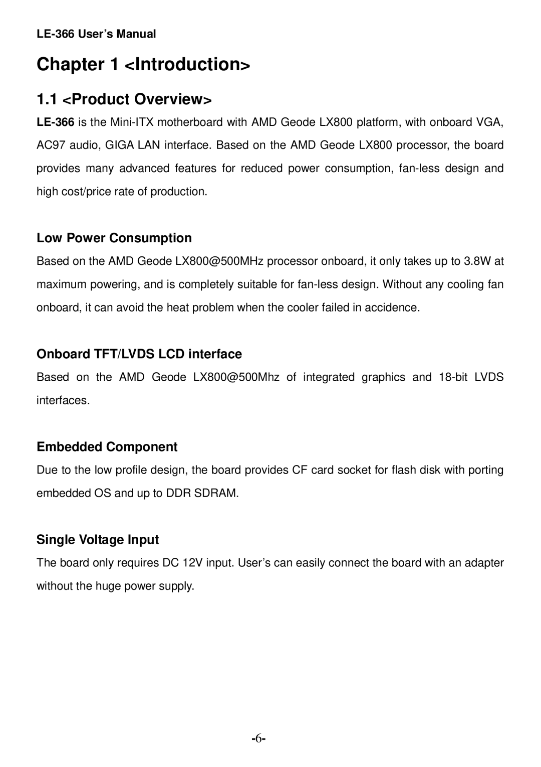 AMD LE-366 user manual Introduction, Product Overview 