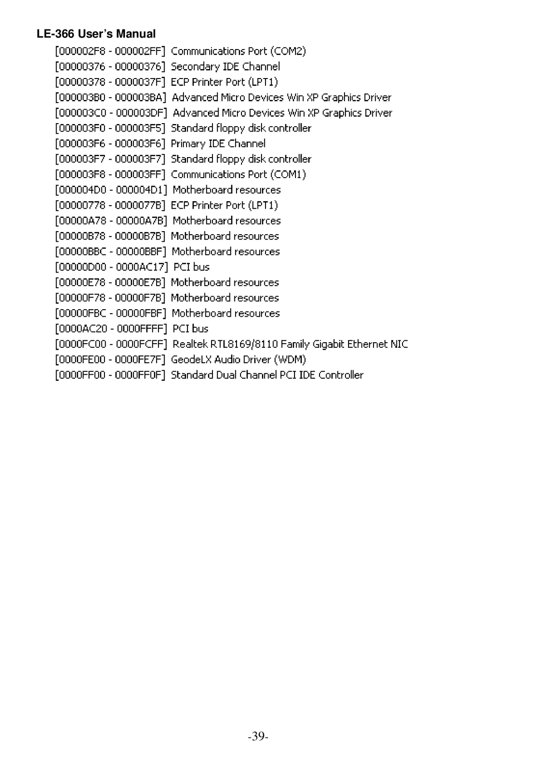 AMD LX800 user manual LE-366 User’s Manual 