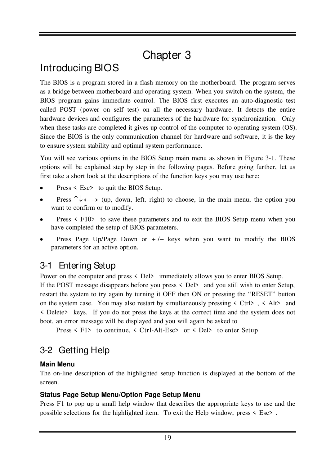 AMD N2PA-LITE, N2PAP-LITE user manual Entering Setup, Getting Help, Press F1 to continue, Ctrl-Alt-Esc or Del to enter Setup 