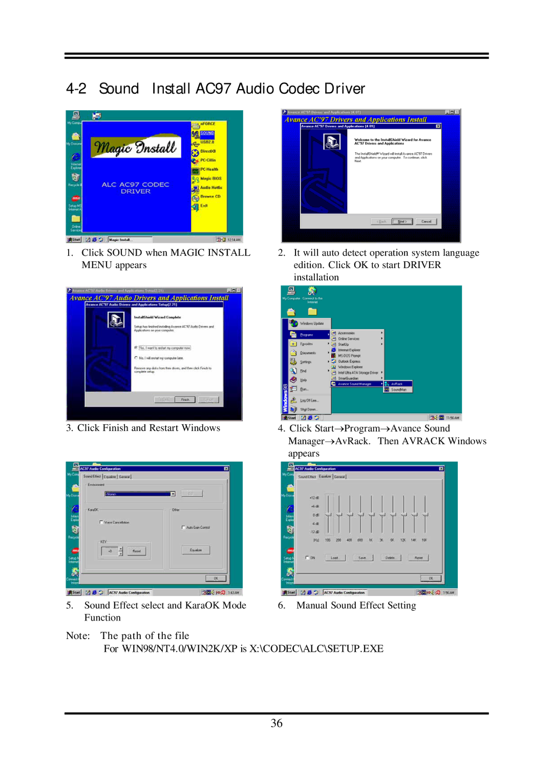 AMD N2PAP-LITE, N2PA-LITE user manual Sound Install AC97 Audio Codec Driver 