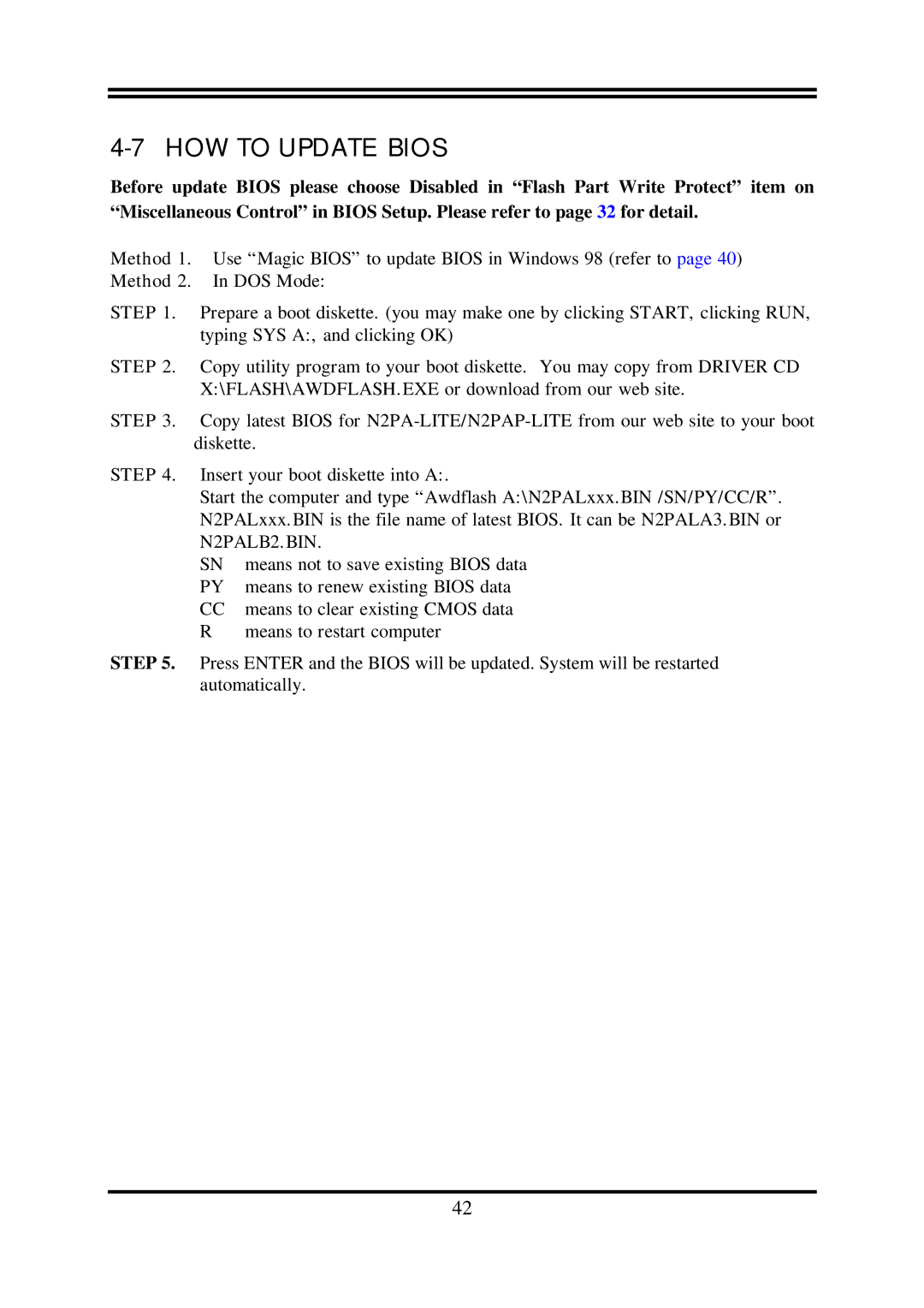 AMD N2PAP-LITE, N2PA-LITE user manual HOW to Update Bios 