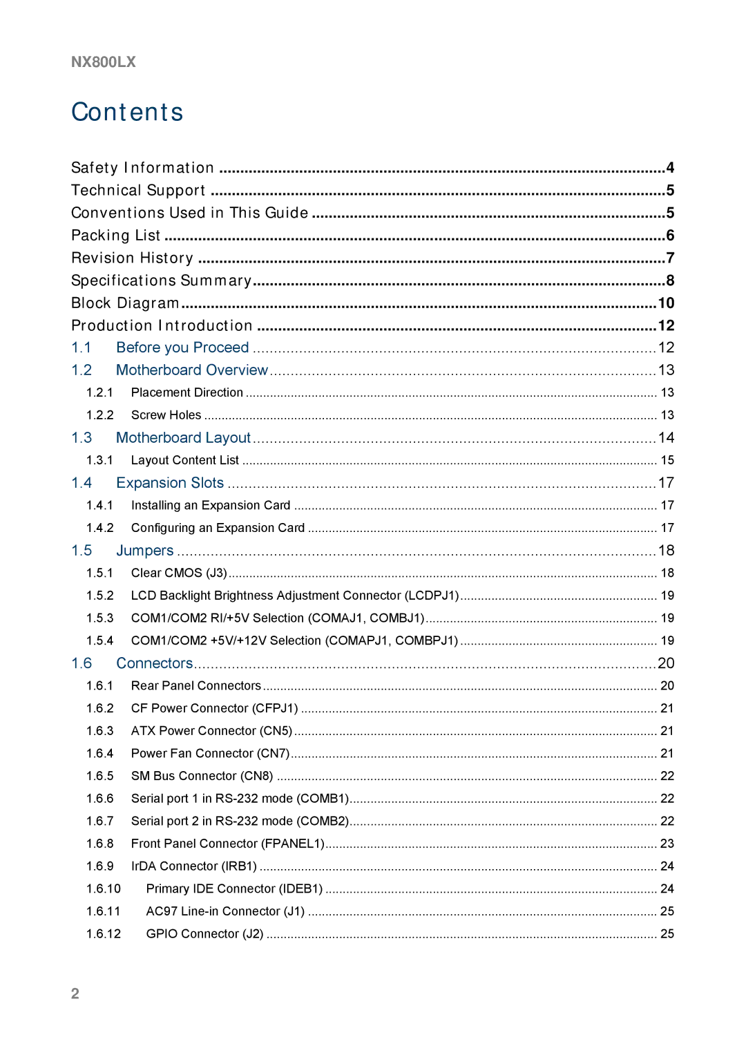 AMD NX800LX user manual Contents 