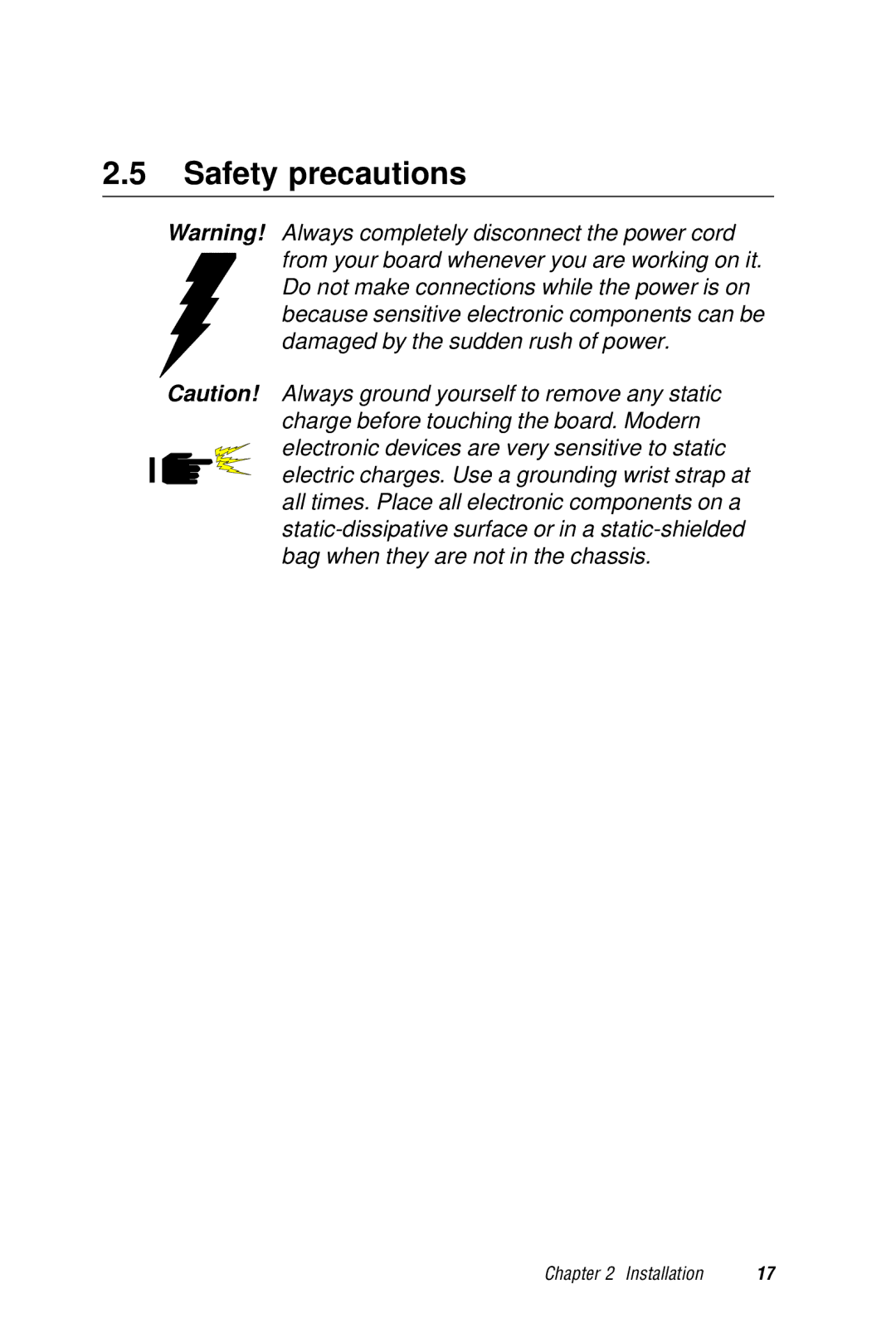 AMD PCM-5820 manual Safety precautions 