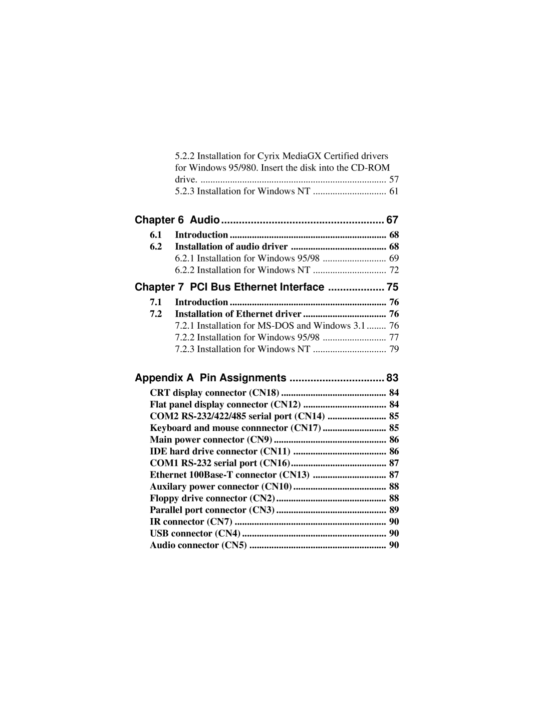 AMD PCM-5820 manual Audio 