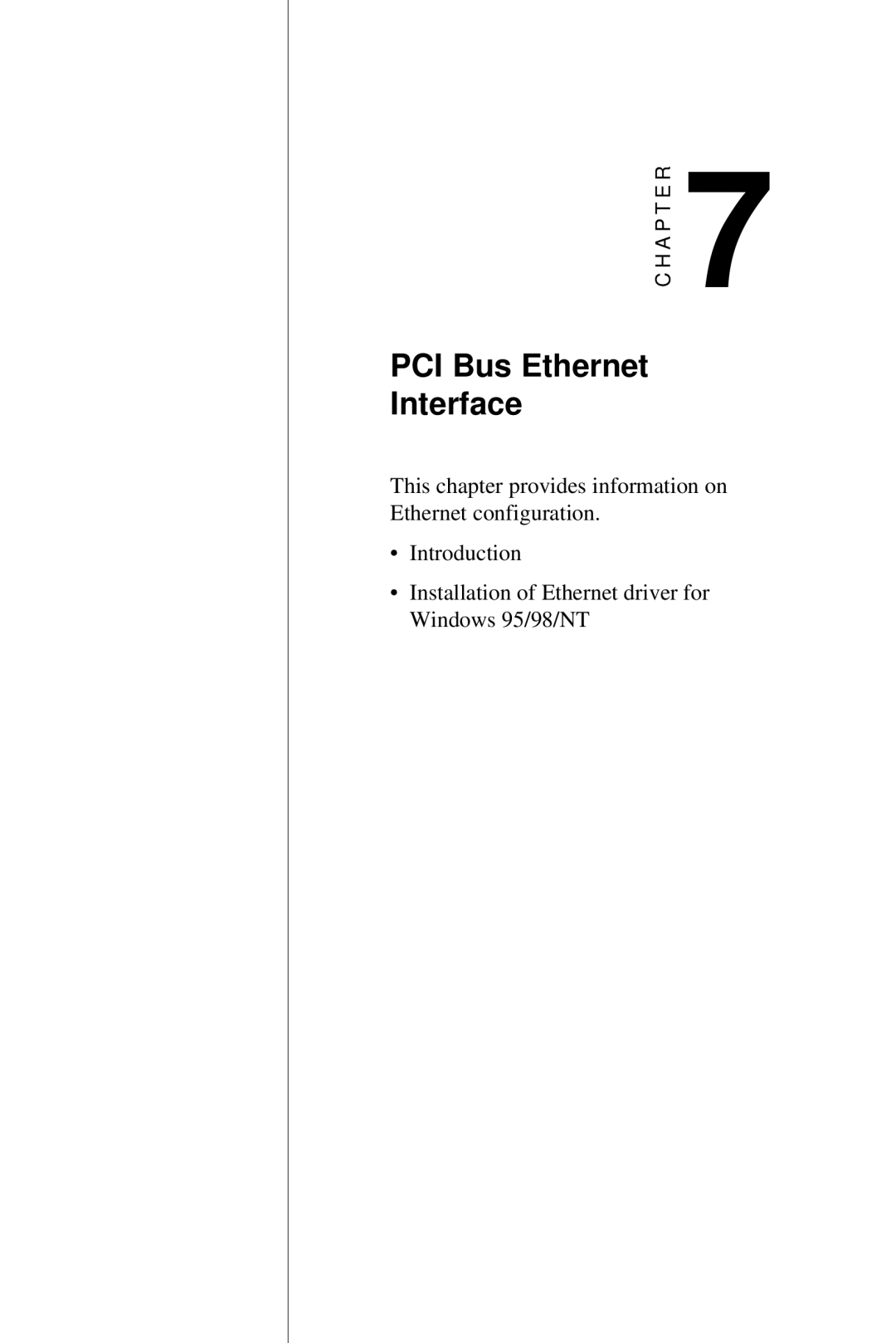 AMD PCM-5820 manual PCI Bus Ethernet Interface 