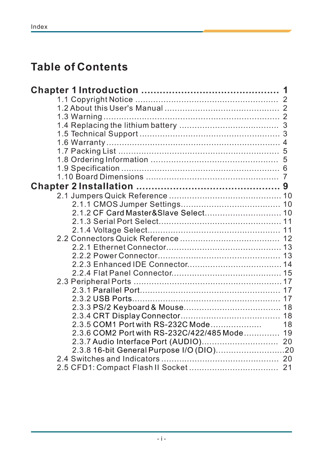 AMD SBX-5363 manual Table of Contents 