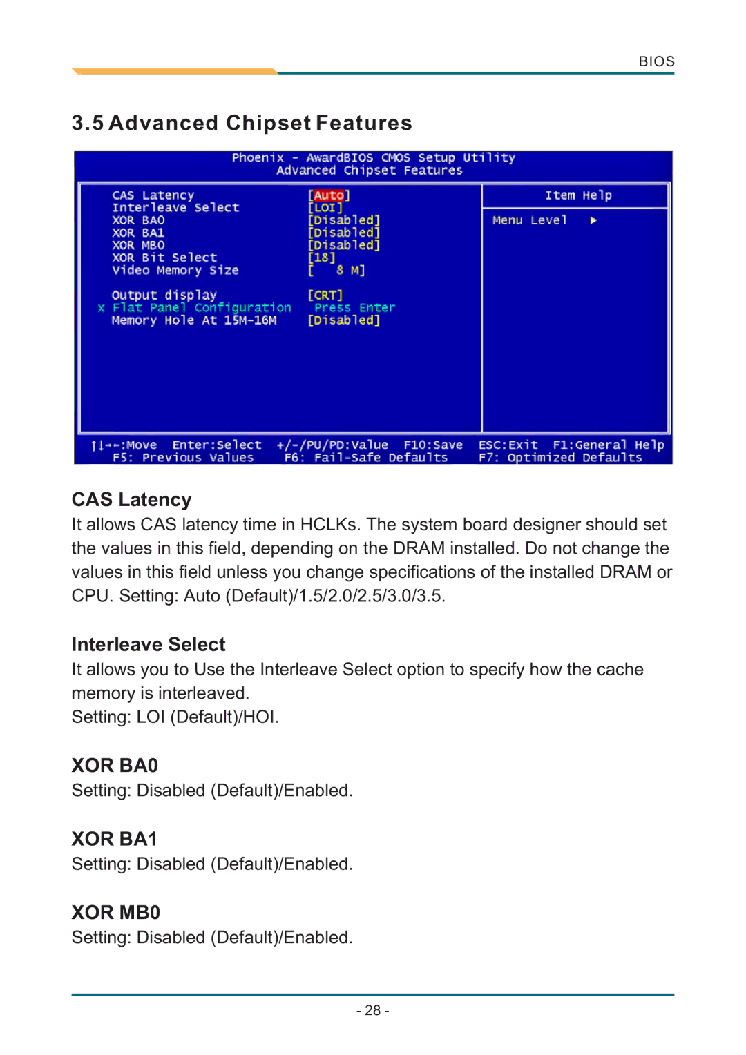 AMD SBX-5363 manual Advanced Chipset Features, CAS Latency, Interleave Select 