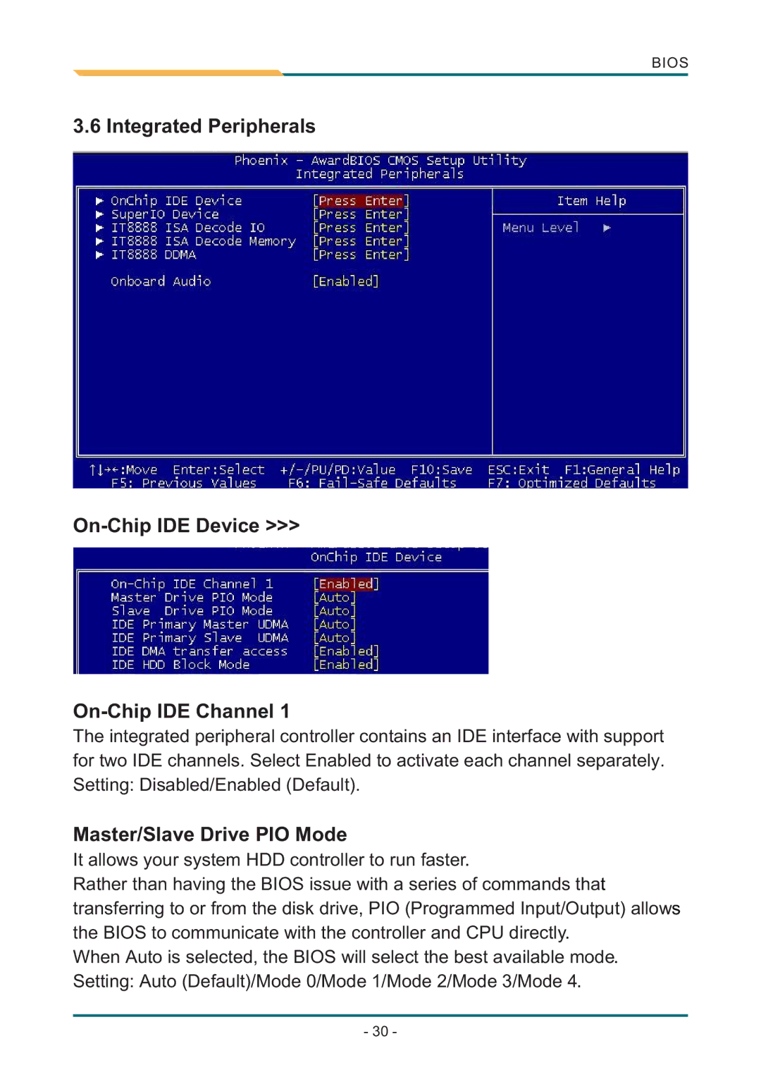 AMD SBX-5363 manual Master/Slave Drive PIO Mode 