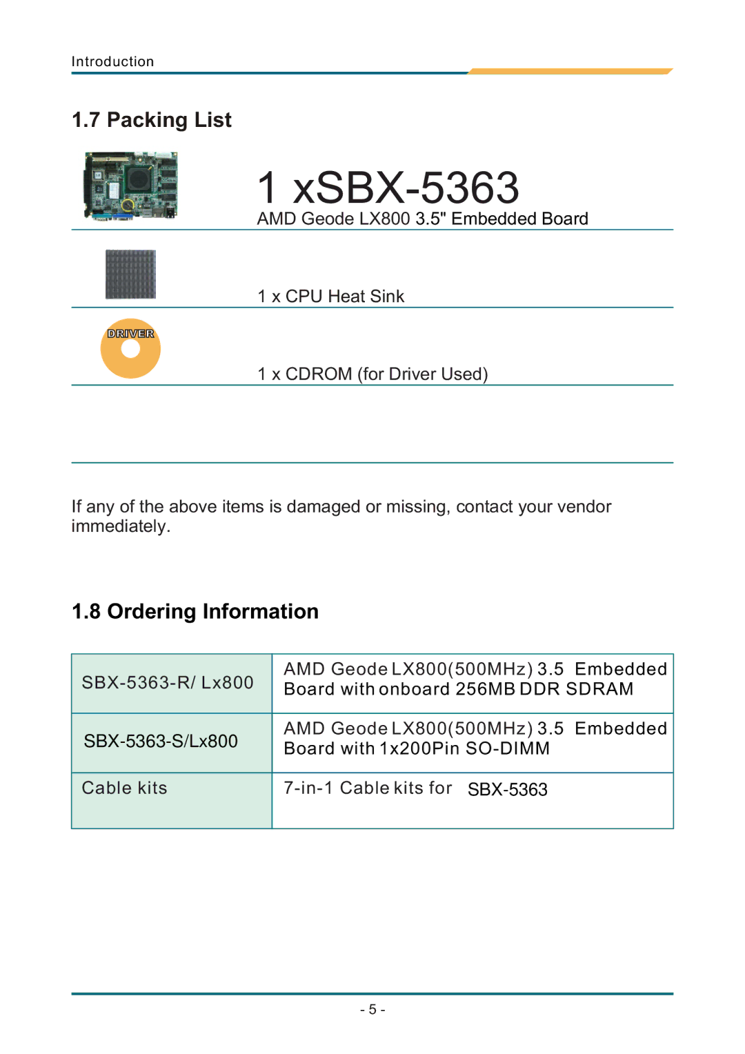 AMD manual XSBX-5363, Ordering Information 