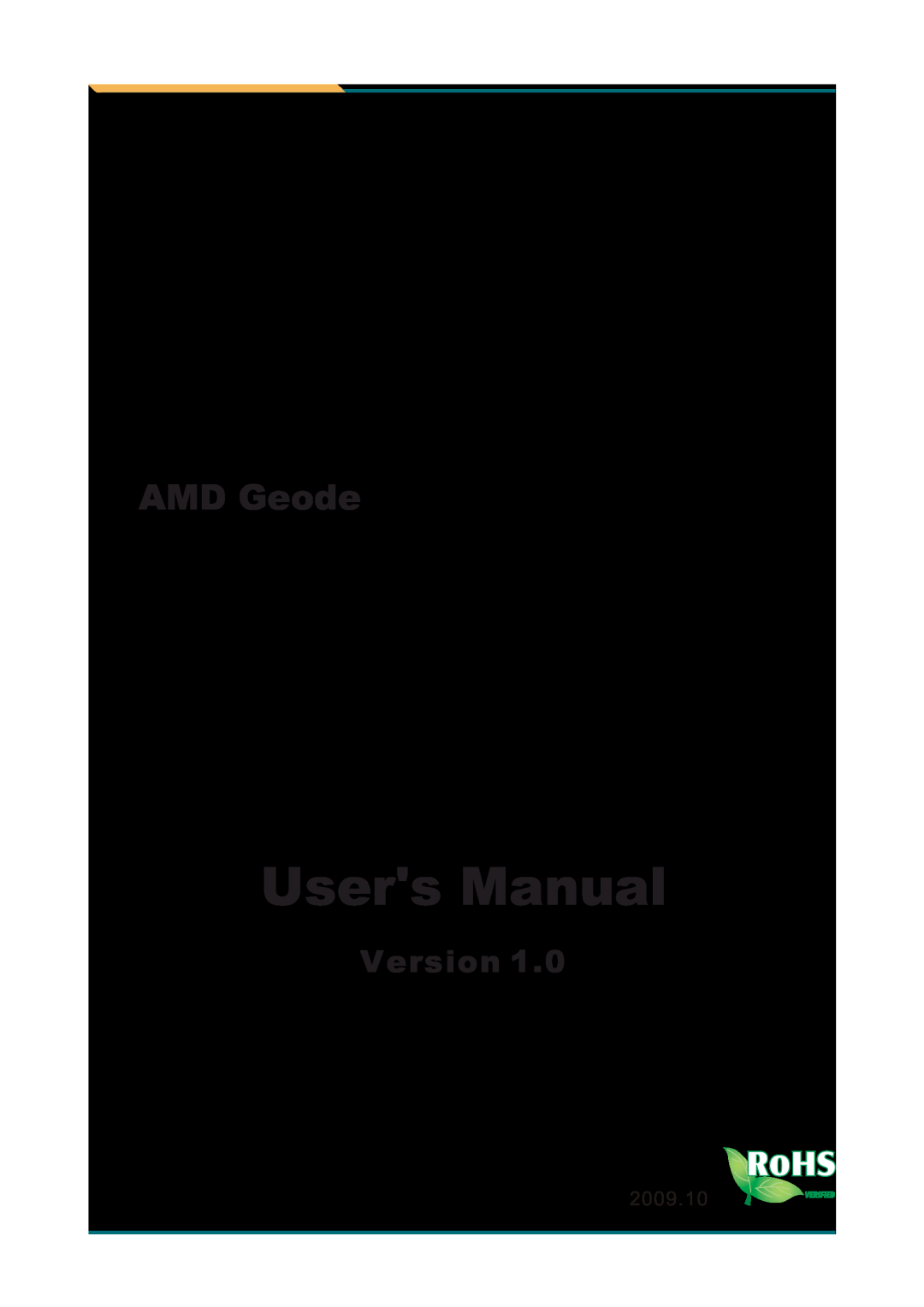 AMD SBX-5363 manual Version, Users Manual, AMD Geode 3.5 Embedded Board, 2009.10 