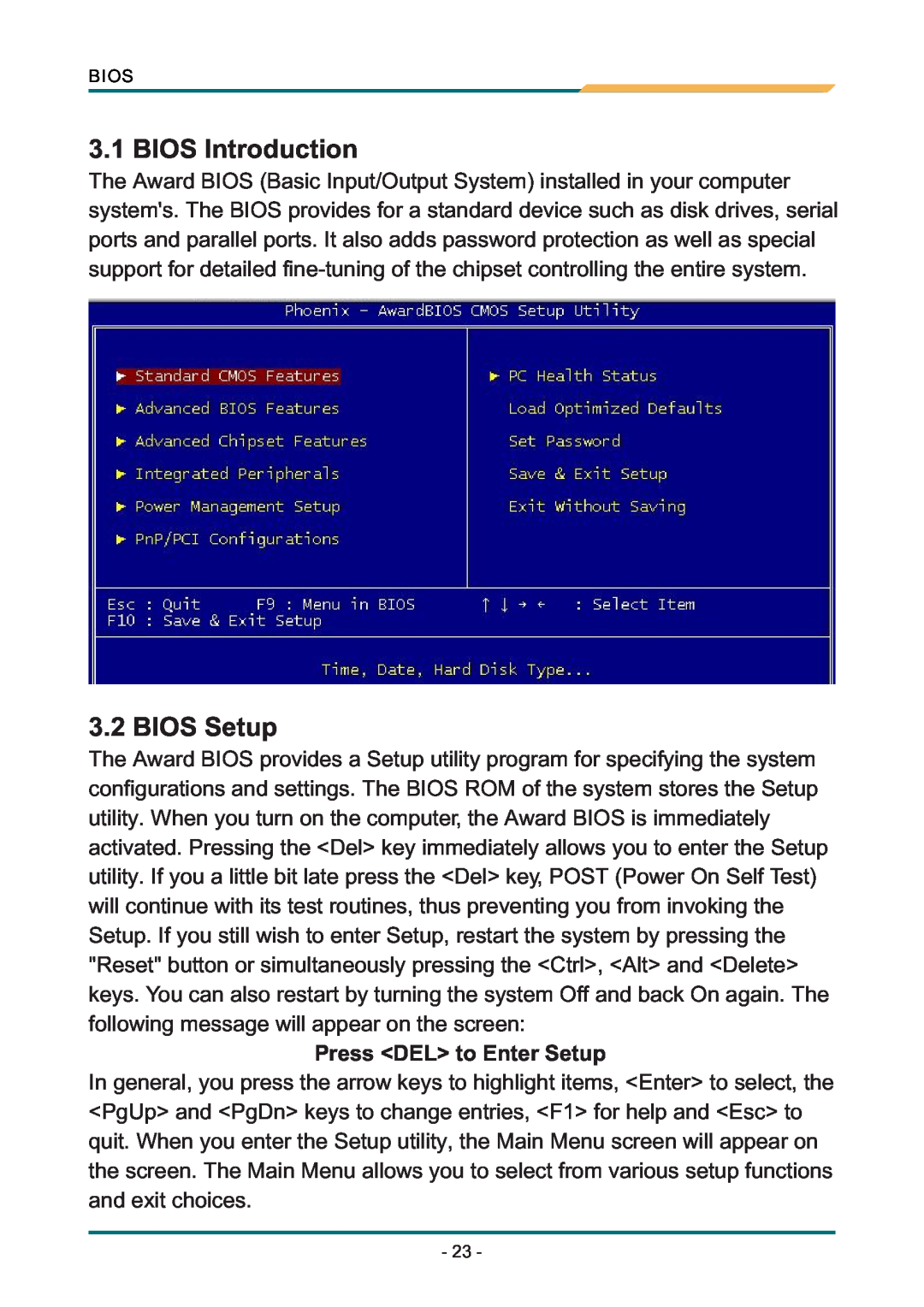 AMD SBX-5363 manual BIOS Introduction, BIOS Setup, Press DEL to Enter Setup 
