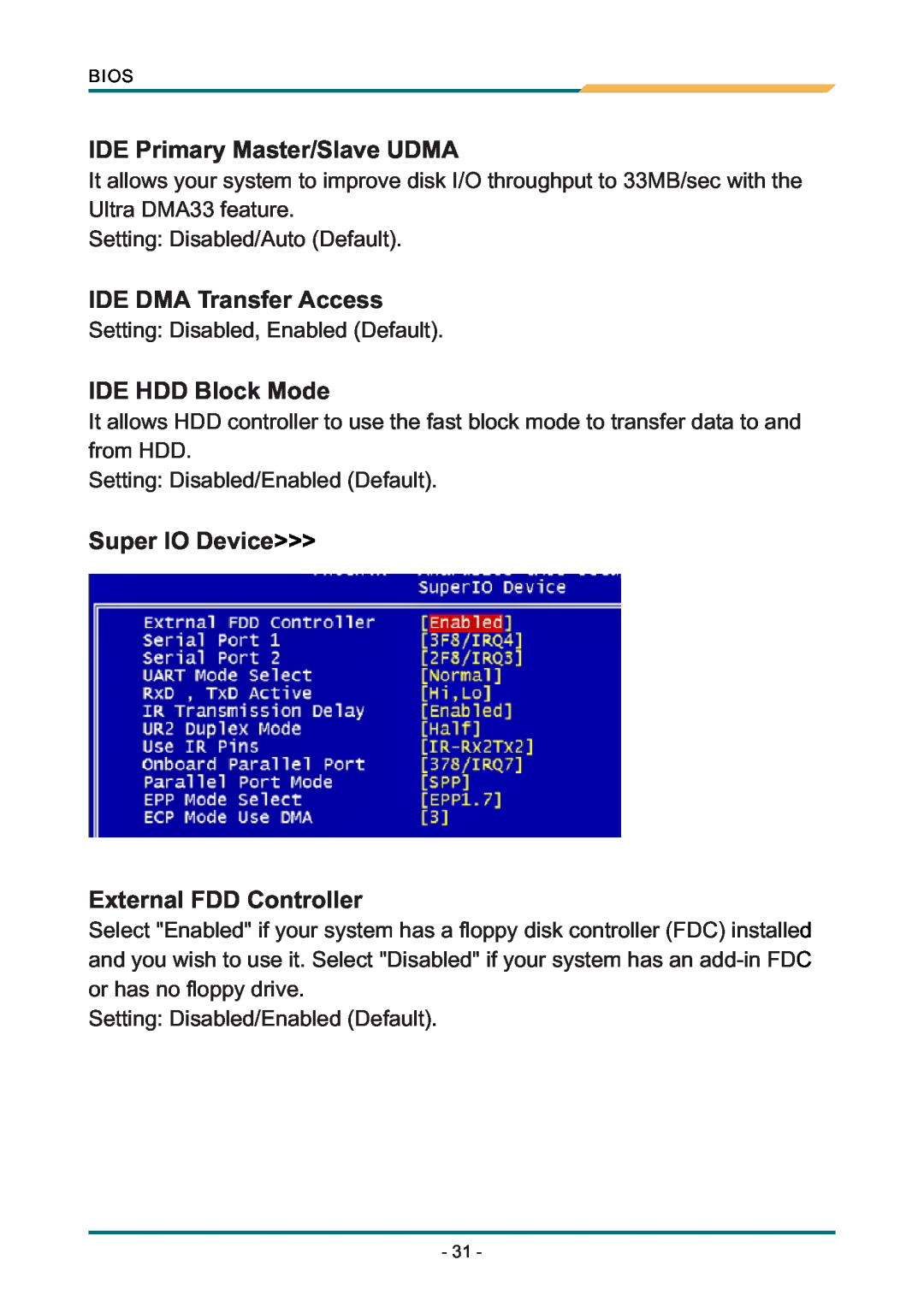 AMD SBX-5363 manual IDE Primary Master/Slave UDMA, IDE DMA Transfer Access, IDE HDD Block Mode 