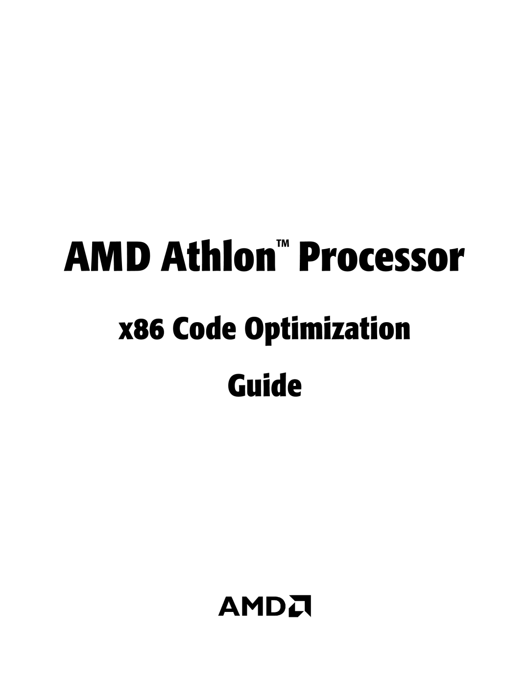 AMD x86 manual AMD AthlonTM Processor 