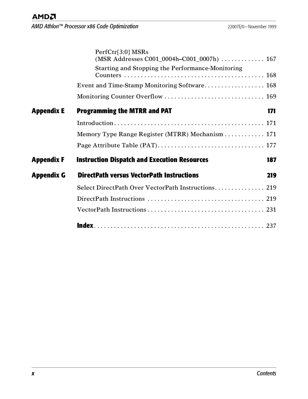 AMD x86 manual Appendix E Programming the Mtrr and PAT 