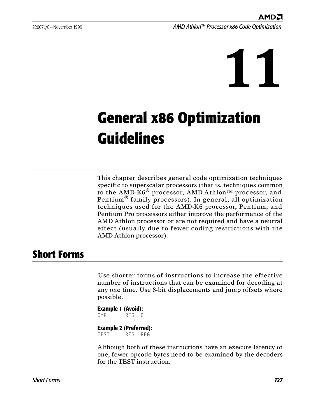 AMD manual General x86 Optimization Guidelines, Short Forms 