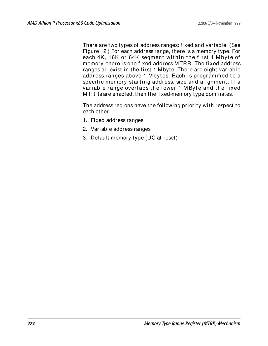 AMD x86 manual Memory Type Range Register Mtrr Mechanism 