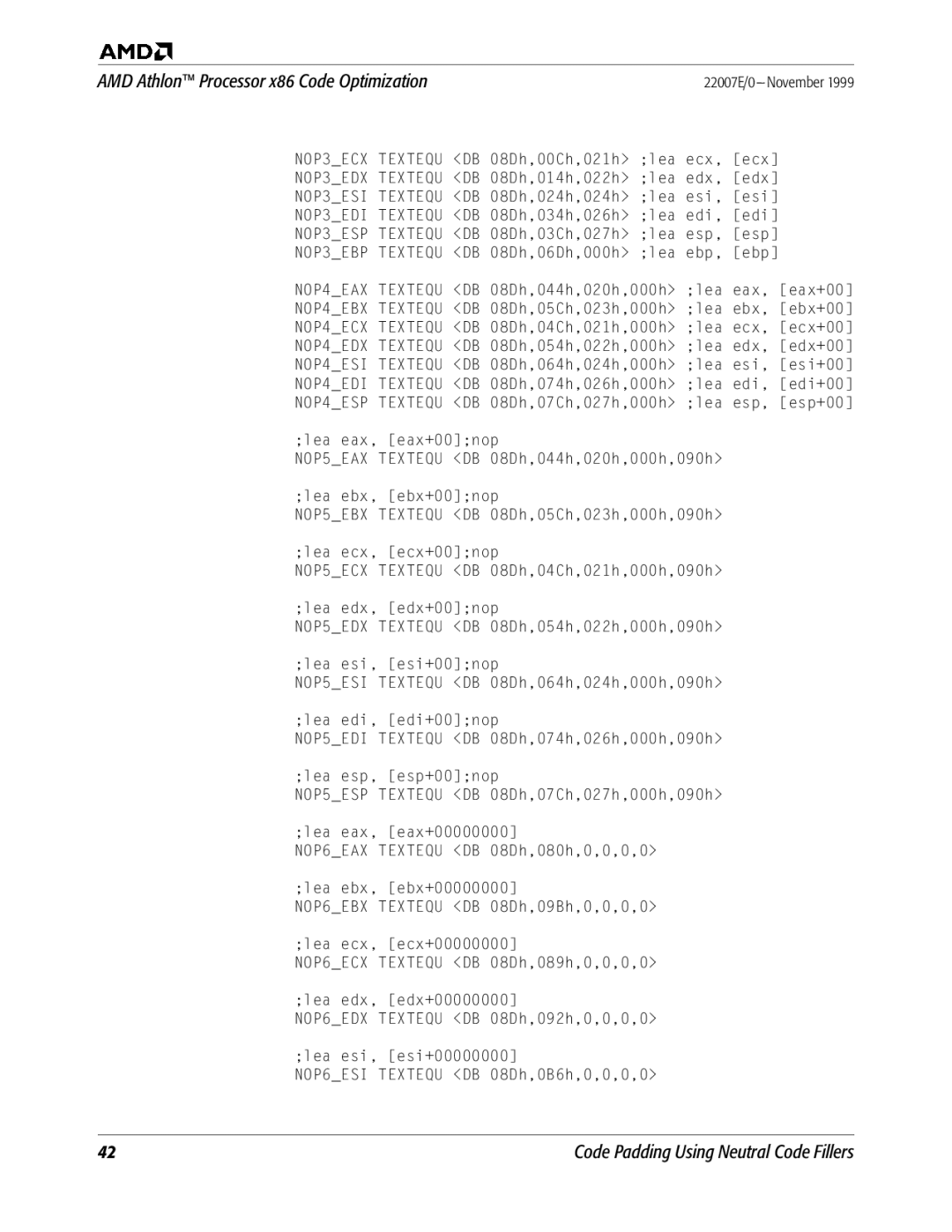 AMD manual AMD Athlon Processor x86 Code Optimization 