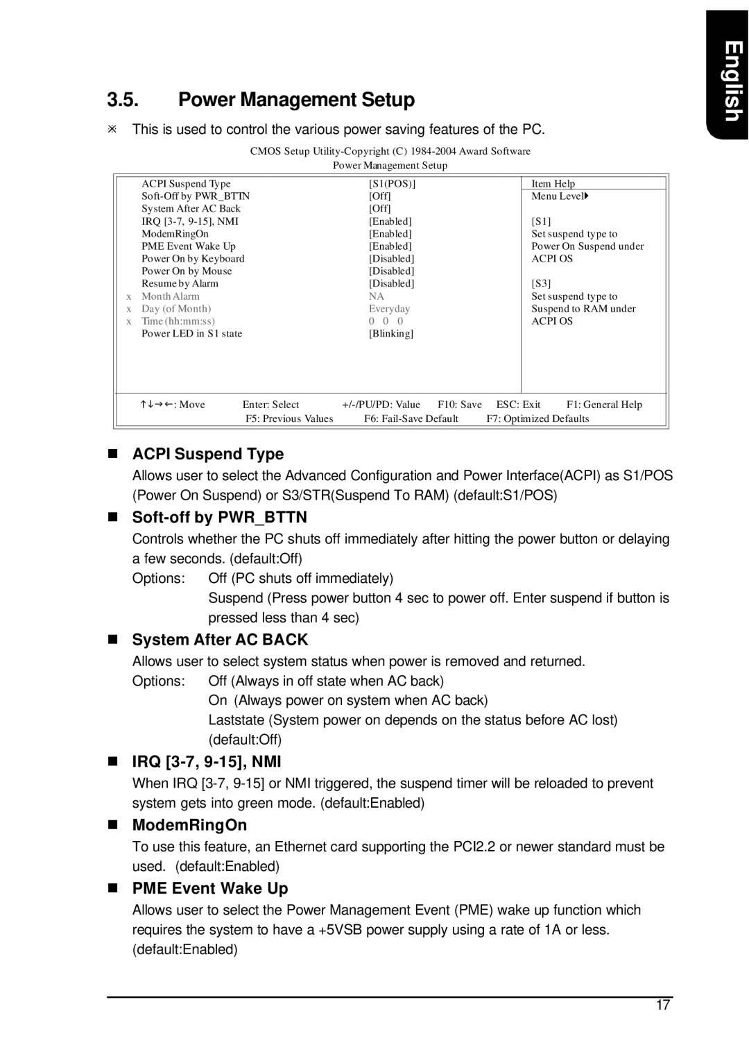 AMD XP-K7S748 user manual Power Management Setup 