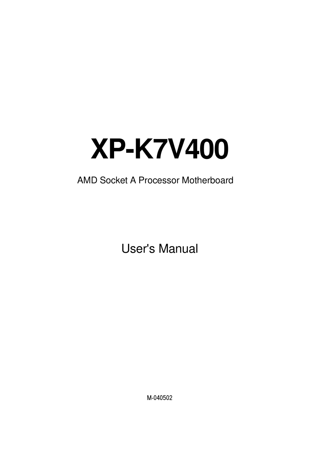 AMD XP-K7V400 user manual 