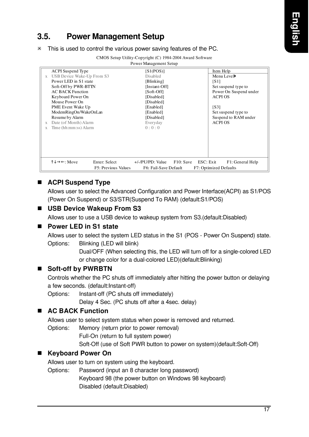 AMD XP-K7V400 user manual Power Management Setup 