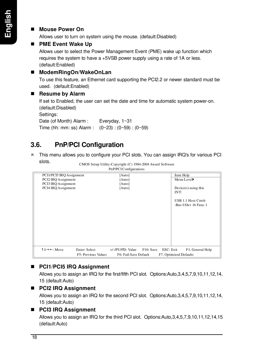 AMD XP-K7V400 user manual PnP/PCI Configuration 