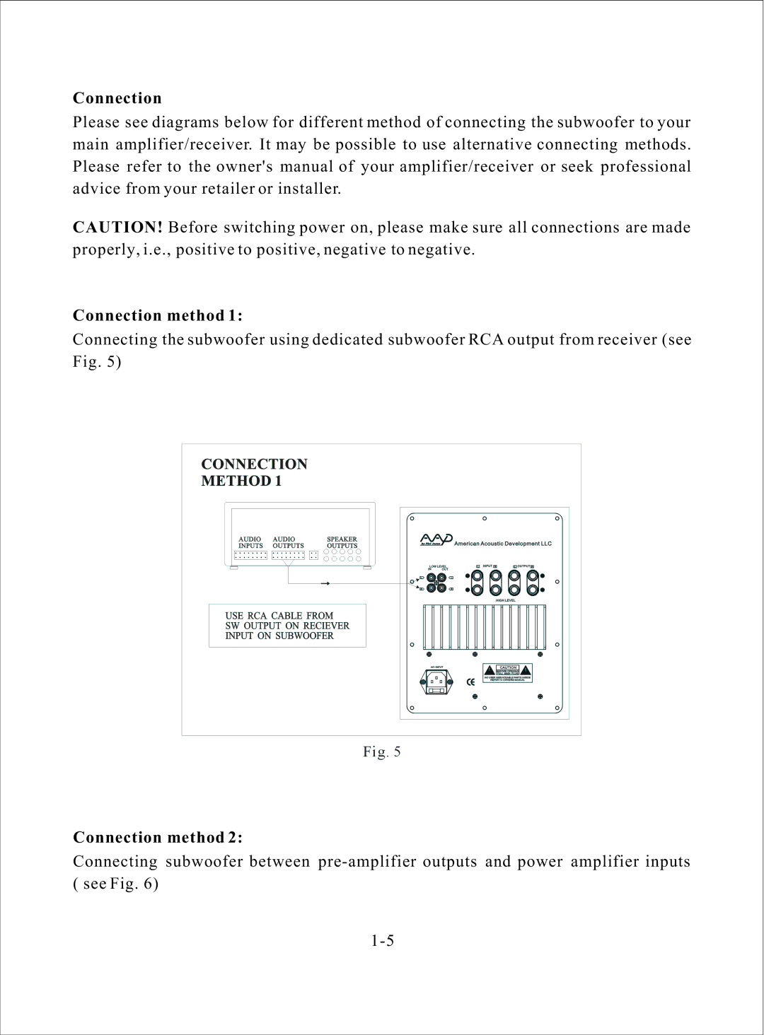 American Acoustic Development C -11 manual Connection Connection method 