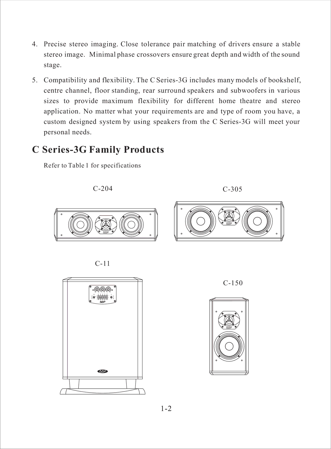 American Acoustic Development C Series-3G manual Series-3G Family Products 