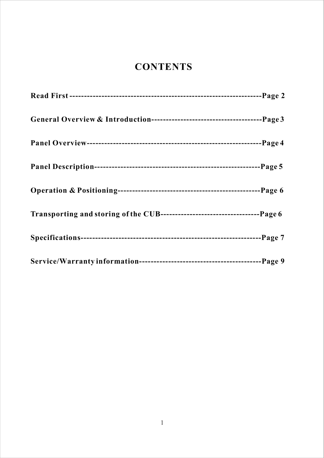 American Acoustic Development CUB AG-100 owner manual Contents 