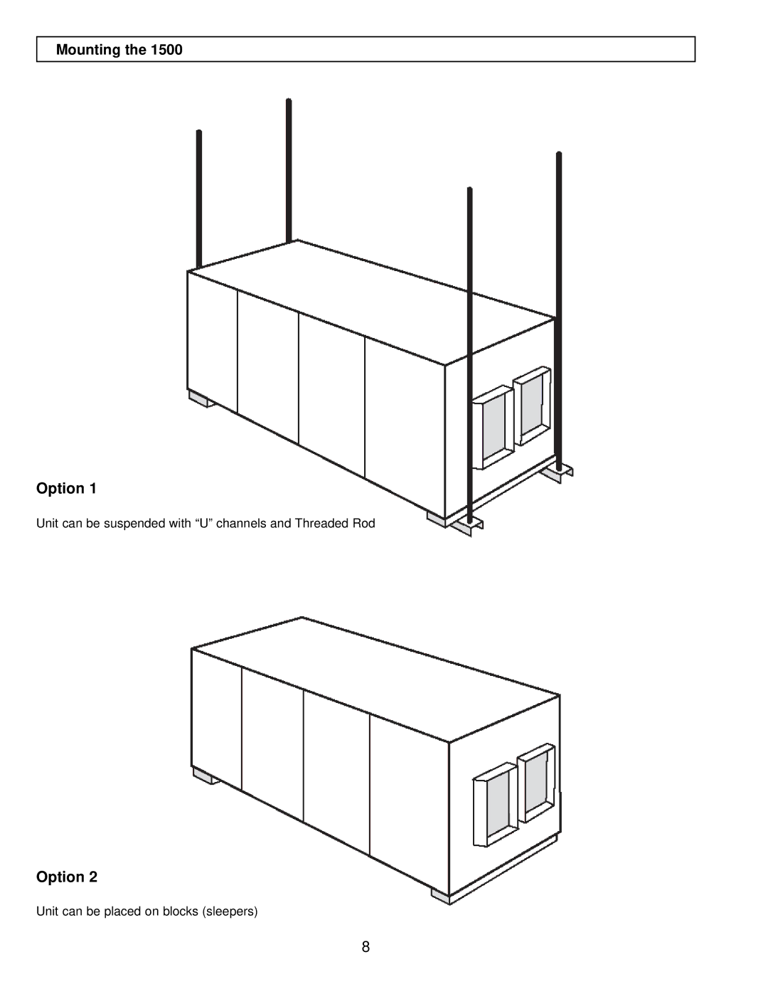 American Aldes 1500 SFDE, HRV 1500 SFD installation manual Mounting 