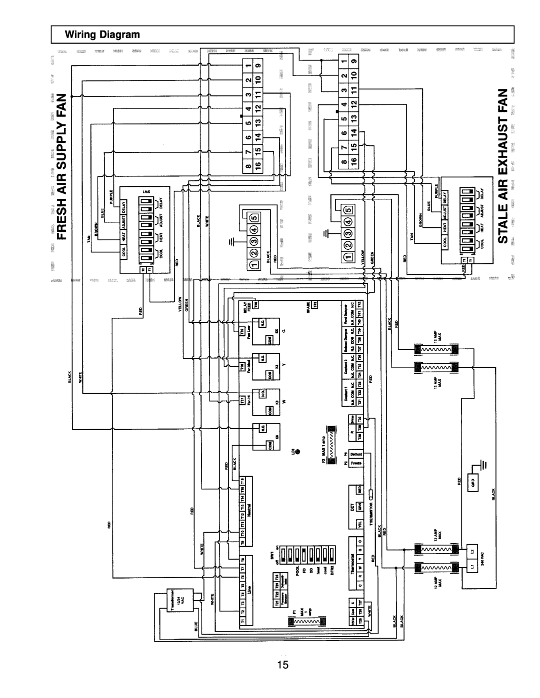 American Aldes HRV 1500 SFD, 1500 SFDE installation manual Wiring Diagram 