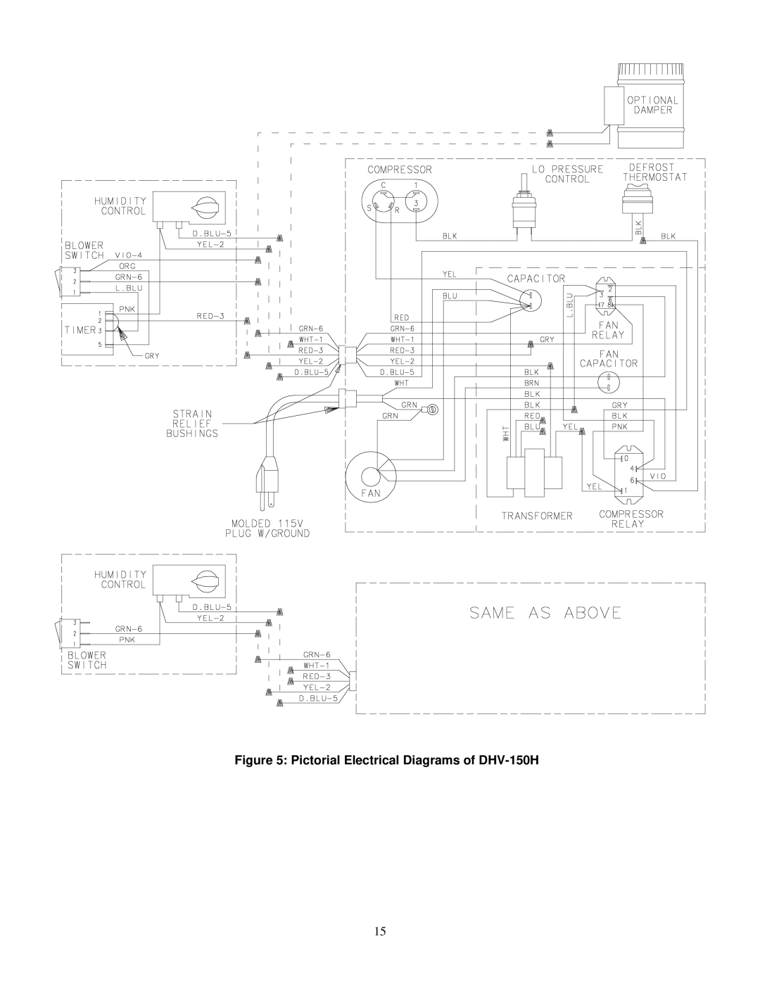 American Aldes specifications Pictorial Electrical Diagrams of DHV-150H 