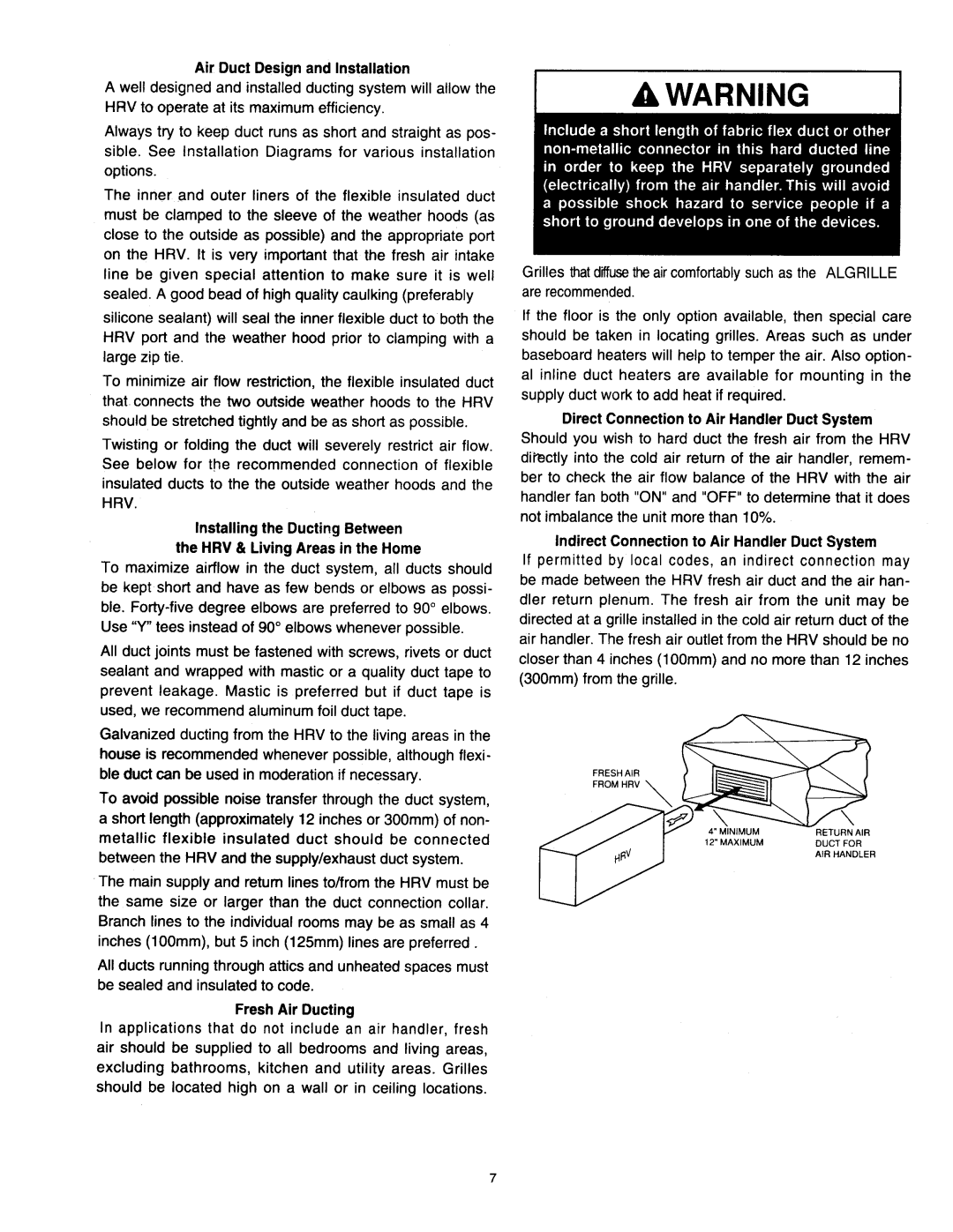 American Aldes HRV 120SRD manual 