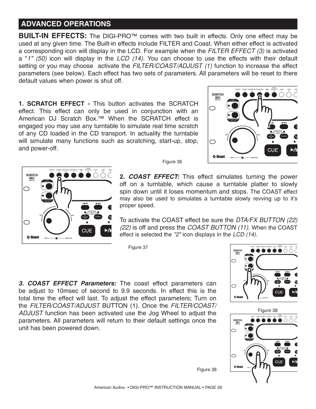 American Audio DIGI-PRO operating instructions Advanced Operations 